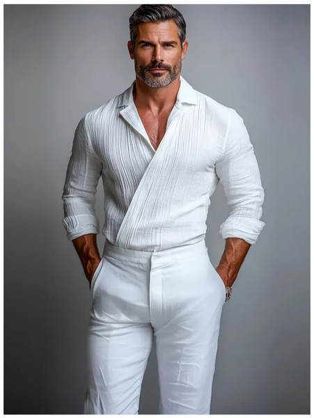 Transfronteiriço do comércio exterior muscular homens V camisa de colar negócios lazer estilo americano longas mãos jovem popular colar camisa masculina
