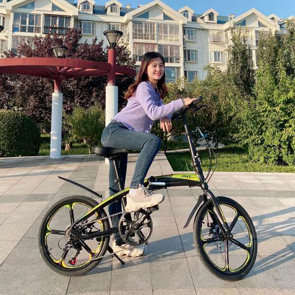 Transfronteiriço atacado de 20 polegadas de liga de alumínio para bicicletas dobráveis de velocidade para adultos, crianças podem montar livre de instalação
