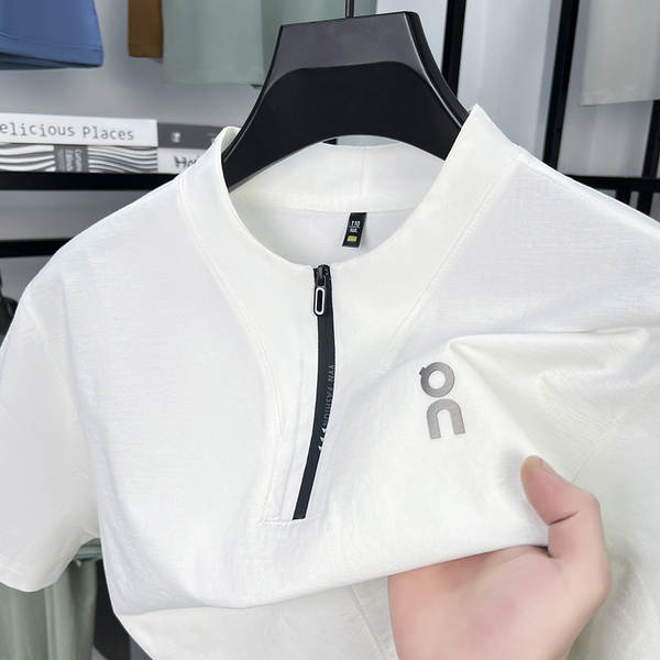 Novas roupas de verão masculinas de couro curto para homens T-shirts de couro curto para homens T-shirts de sexo masculino