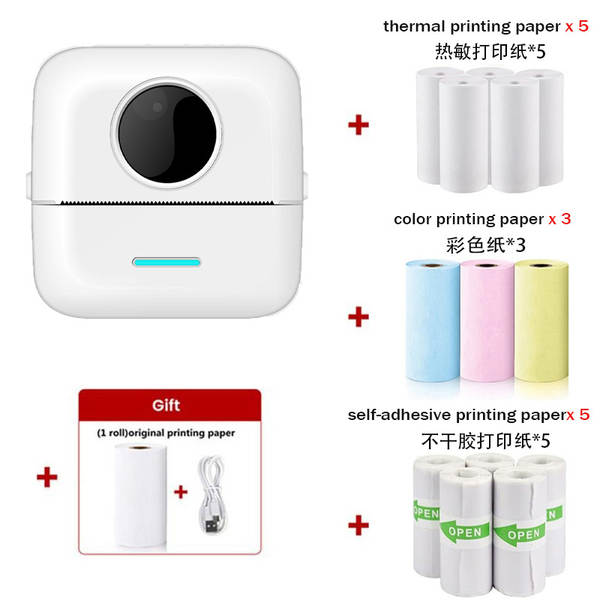 Mini impressora sem fio sem fio de venda quente transfronteiriça celular inteligente sem tinta Bluetooth impressora de fotos domésticas de pequeno porte