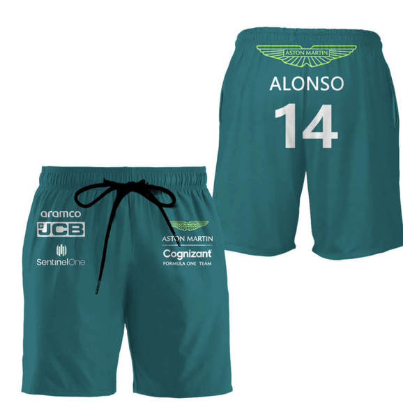 2023 Nova equipe de Fórmula 1 Aston Martin Calças de Verão Fórmula 1 Corredor Alonso Novo design de areia