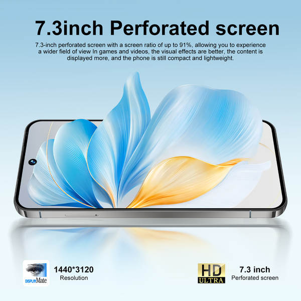 Novo i17pro max celular transfronteiriço real 4g rede oito núcleos 7,3 polegadas tela grande Android 15 16+1