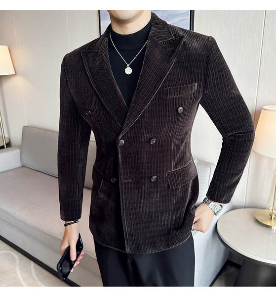 Vestido de outono e inverno de alta qualidade para homens com casaco de casaco duplo.