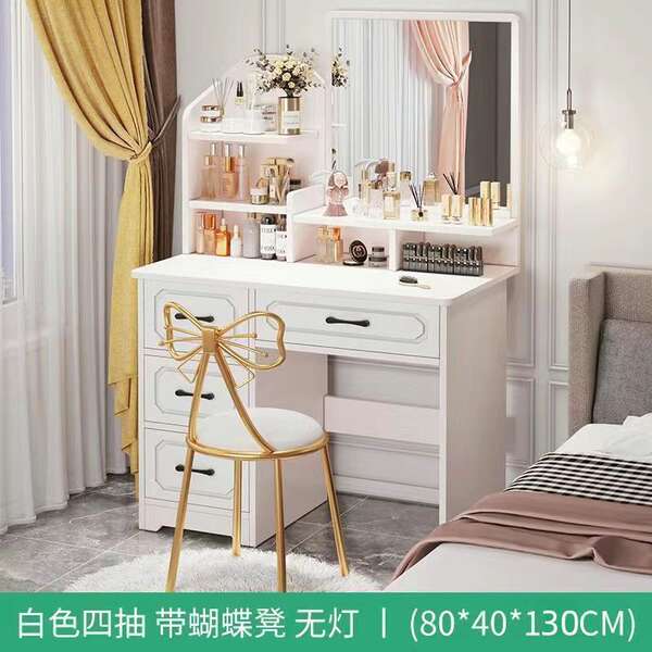 Escritório de maquiagem moderno simples mesa de maquiagem pequeno dormitório de cabine de escritório mesa de maquiagem europeia vermelha