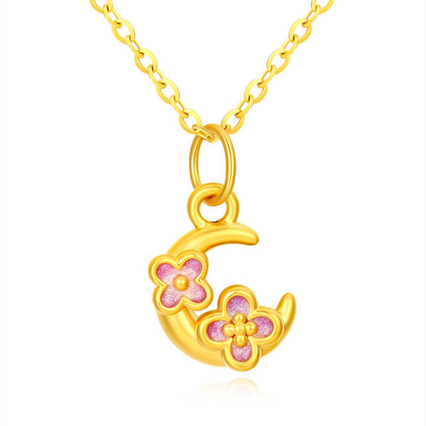 Colar de Ouro 999 com Pendente de Flor