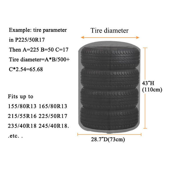 Amazon 4 pneus de revestimento de pneus solares de proteção contra poeira de armazenamento de peças de reposição de pneus transfronteiras