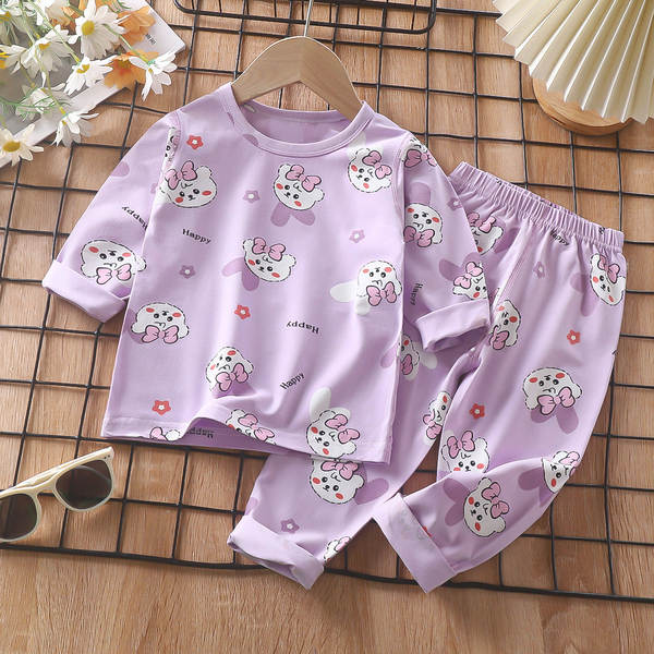 Conjunto de pijama para crianças de primavera