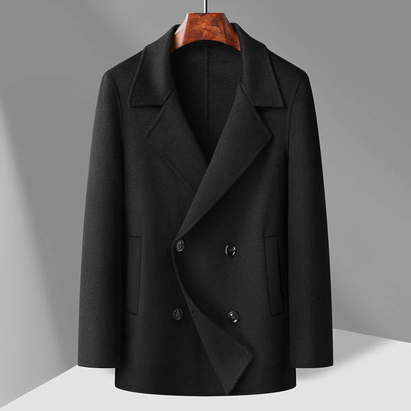 Casaco de lã masculino curto