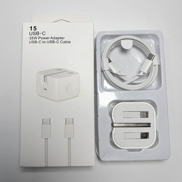 Cabeça de carregamento de celular padrão europeu pd20w para Apple 15 carregador iPad kit linha de dados pd 35w