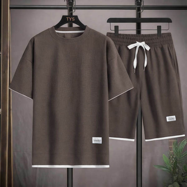 T-shirt masculino de calça curta com calças masculinas de moda masculina de verão
