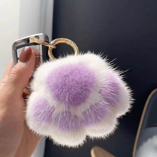 Pendente de gato de pelúcia para bolsa