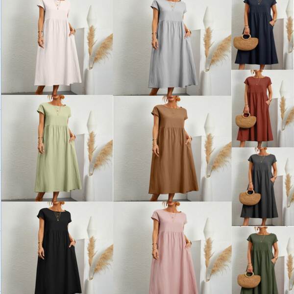 2026 Novo Euro-americano Amazon puro sem mangas relaxante algodão saco de saco de algodão para mulheres vestido de roupa transfronteiriço