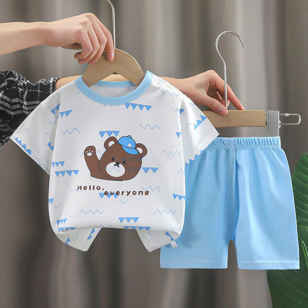 Conjunto de verão infantil de algodão