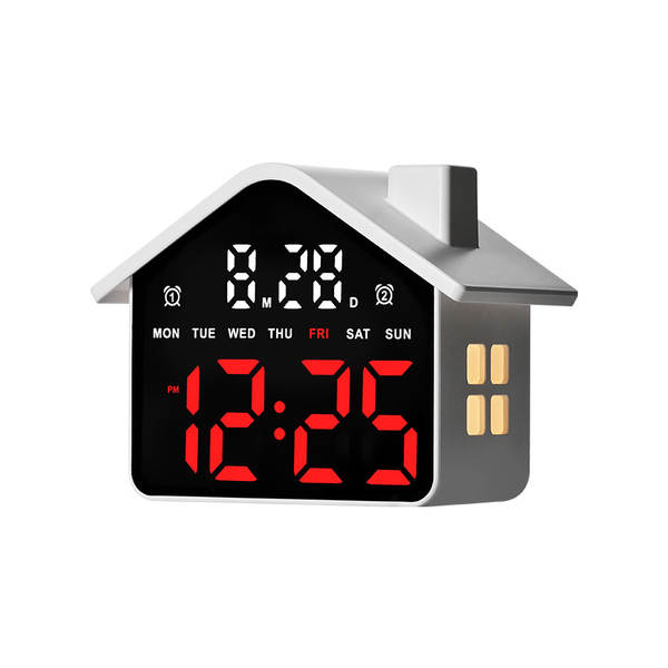 Novo relógio LED em forma de casa relógio eletrônico multifuncional com luz noturna relógio GH9033