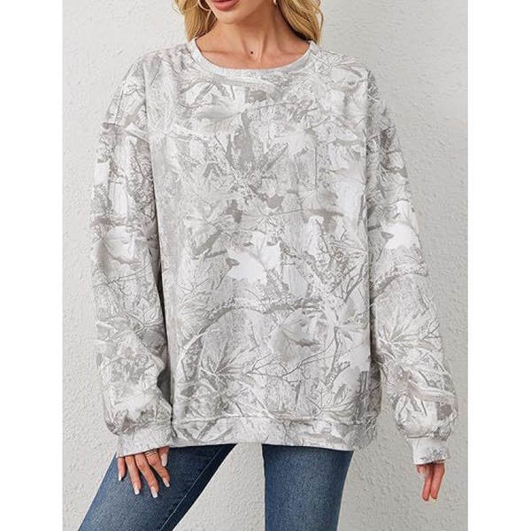 Blusa de moletom com estampa de folhas