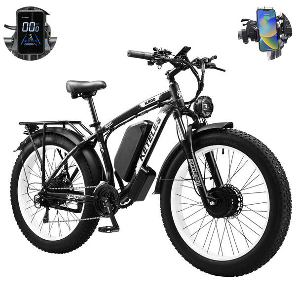 Distribuição estrangeira K800 bicicletas elétricas de dois motores Auxiliares de liga de alumínio Auxiliares de travagem de óleo Auxiliares de liga de alumínio