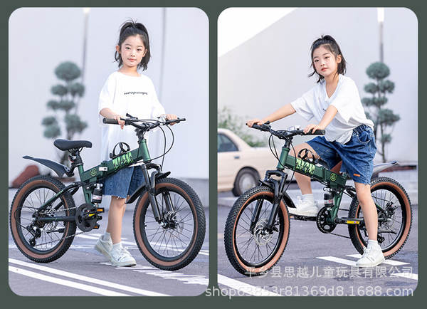 Bicicletas infantis permanentes de Xangai com dupla redução de choque com freio duplo de disco dobrável para meninos de 6-8-12 anos de idade