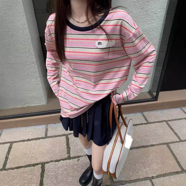 Camisa de manga longa com estampa de listras