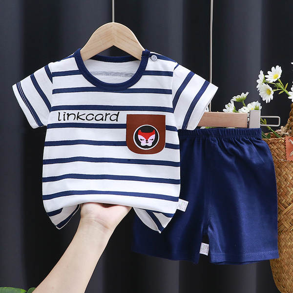 Conjunto de verão infantil de algodão