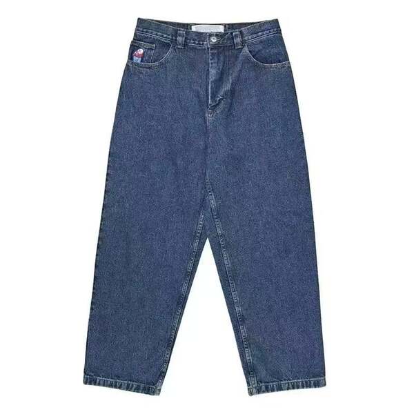 Transfronteiras JNCO Y2K Loose jeans masculino padrão hip-hop rua home homem calças largas