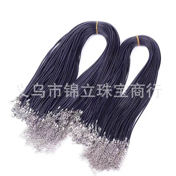 Cordão de Couro Preto para Colar