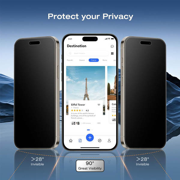 Apple iPhone 17 Frame Screensaver 17Pro Max Removível Protetor de tela para celulares espiões