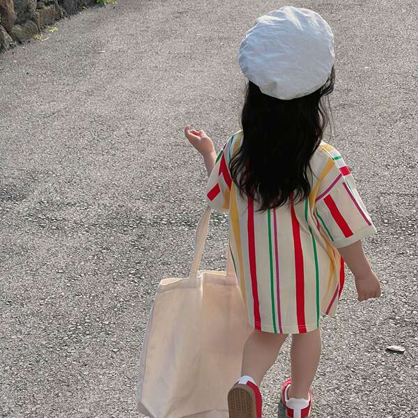 Conjunto de moletom infantil listrado