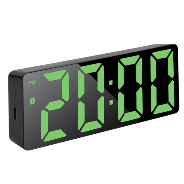 Pequeno relógio de despertador de mesa relógio eletrônico LED nocturno espelho de tempo silencioso monitor de relógio de mesa digital