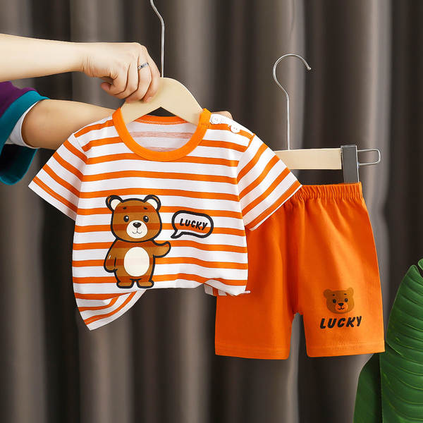 Conjunto de verão infantil de algodão