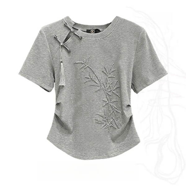 Camisa feminina de algodão com estampado
