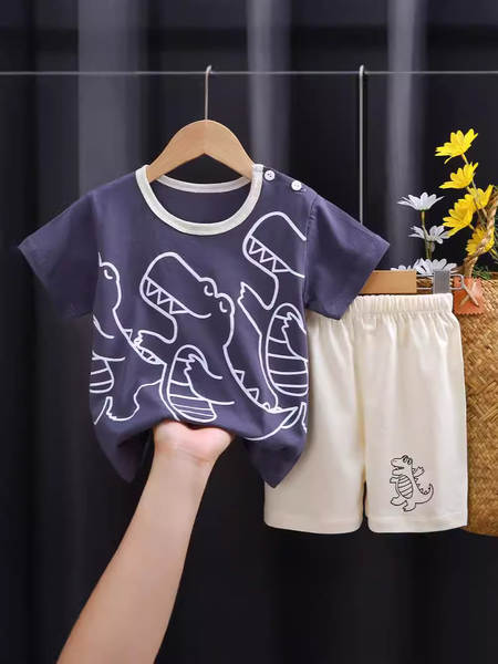 Conjunto de verão infantil de algodão