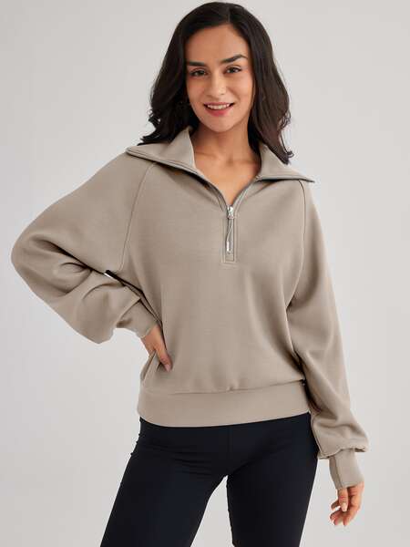 23 Outono roupas femininas super grande camisa de esportes meia-cadeia cabelo comprido um quarto-cadeia-cadeia camisa de guarda-chuva