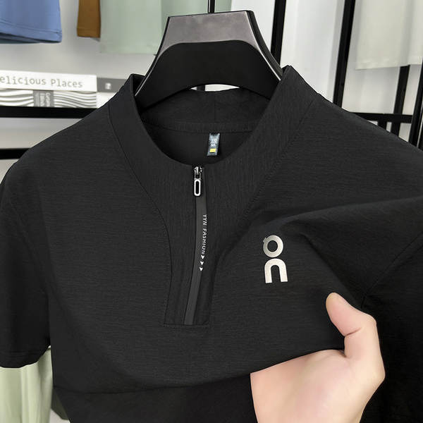 Novas roupas de verão masculinas de couro curto para homens T-shirts de couro curto para homens T-shirts de sexo masculino