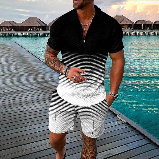 Comércio Exterior 2024 Verão Transfronteiriço Bomba Euro-americano Amazon Shorts dois conjuntos de esportes para homens de lazer