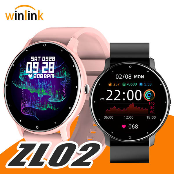 ZL02D pulseira inteligente de tela redonda IP67 pulseira de esporte previsão do tempo mensagens de pressão arterial da frequência cardíaca relógio de alerta