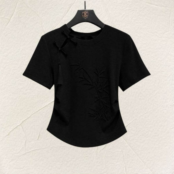 Camisa feminina de algodão com estampado