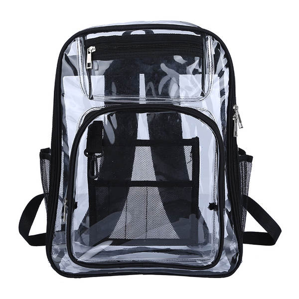 Amazon Transboundary Supply Transparente backpack pvc duplo ombro saco pvc saco grande capacidade saco estudante