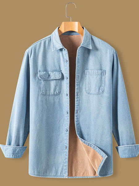Jaqueta de couro jeans para inverno