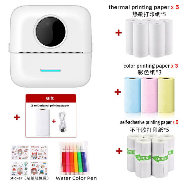 Mini impressora sem fio sem fio de venda quente transfronteiriça celular inteligente sem tinta Bluetooth impressora de fotos domésticas de pequeno porte