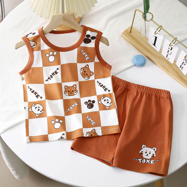 Vestido de verão infantil de algodão