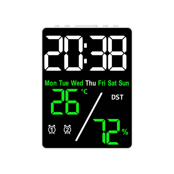 Novo relógio de despertador de presente multifuncional relógio eletrônico fácil de ajustar a temperatura do relógio de umidade 5508