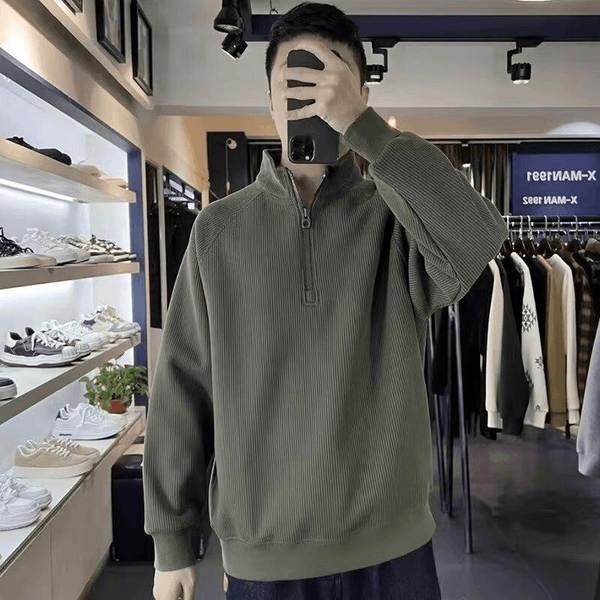 2024 Outono Humor Homem Conforto barras de caverna semi-refinado camisa esportiva relaxante roupa de guarda-roupa semi-alto colar puro
