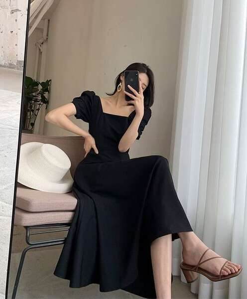 Vestido preto longo hebem