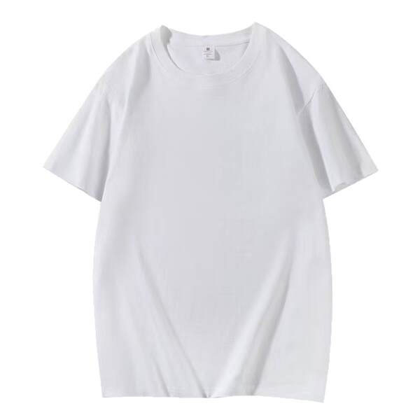 T-shirt de algodão puro personalizado impressão LOGO corda redonda calça curta roupa de trabalho t-shirt cultural branca Euro-americano T-shirt personalizado