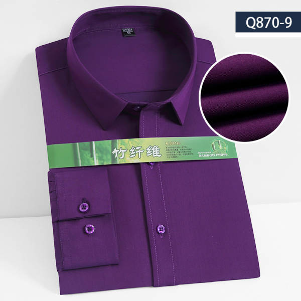 Camisa de bambu masculina longa manga