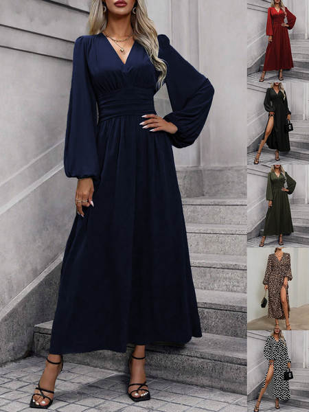 No outono, o novo vestido da senhora está em alta.