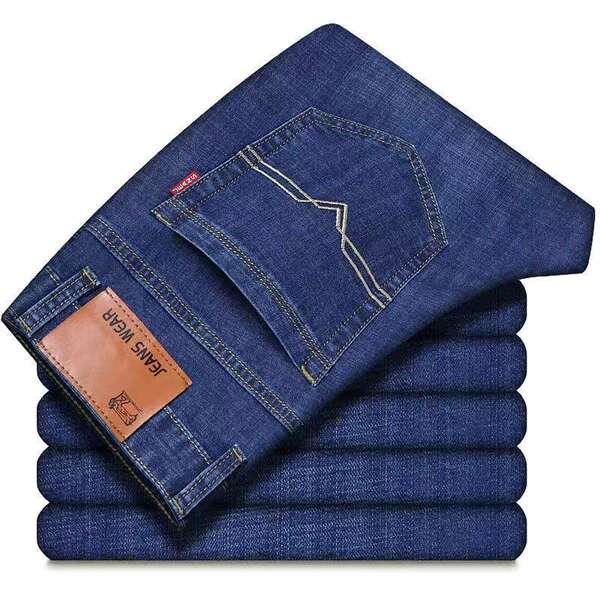 Fabricante de vendas diretas de jeans masculinos de primavera e verão de luxo boa qualidade resiliente negócios de lazer homens jeans calças longas
