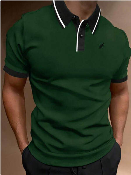 2023 Cross-border Europa e América Camiseta de esportes de lazer de três pedaços POLO camisa de golfe digital impressão de camisa