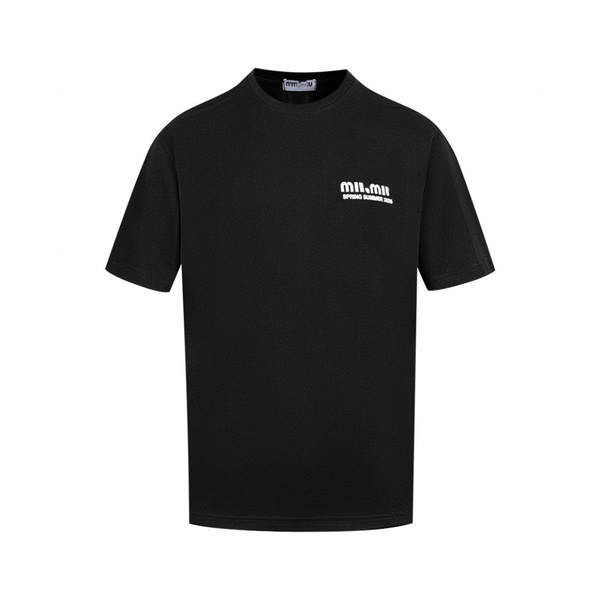 Versão correta do novo modelo de verão MIU Mouse Rede vermelha de letras impressas de cor-de-rosa cor-de-rosa homens e mulheres T-shirt de mangas curtas