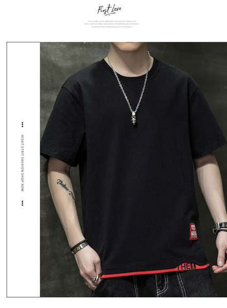Camiseta masculina de algodão curta
